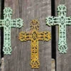 Cast Iron Crosses Set Of 3-Antique And Verde Finish 1 Cast Iron Crosses Set Of 3-Antique And Verde Finish -Koziol Houses Shop 3verdicross