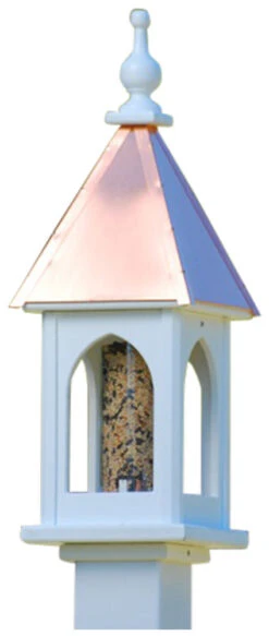 Copper Roof Bird Feeder Post-Mount - 28x8 8 Copper Roof Bird Feeder Post-Mount - 28x8 -Koziol Houses Shop BF8 BC