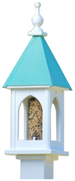 Copper Roof Bird Feeder Post-Mount - 28x8 9 Copper Roof Bird Feeder Post-Mount - 28x8 -Koziol Houses Shop BF8 PC