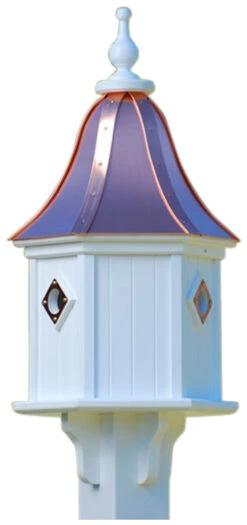 Copper Roof Birdhouse 28x12- 3 Portals -Koziol Houses Shop BH12 3CP BC
