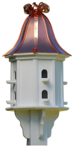 Copper Roof Dovecote Birdhouse 36x14 Ribbon Detail- 8 Perches -Koziol Houses Shop BH14 8 BC CURLY