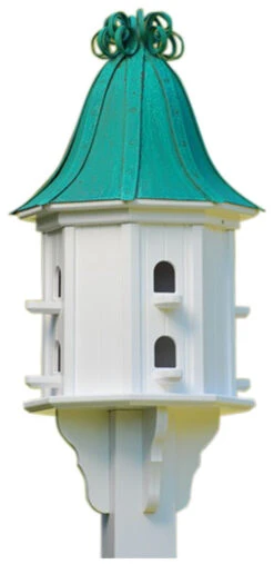 Copper Roof Dovecote Birdhouse 36x14 Ribbon Detail- 8 Perches -Koziol Houses Shop BH14 8 PC CURLY