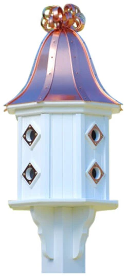 Copper Roof Dovecote Birdhouse 36x14 Ribbon Detail- 8 Portals 7 Copper Roof Dovecote Birdhouse 36x14 Ribbon Detail- 8 Portals -Koziol Houses Shop BH14 8CP BC CURLY