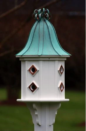 Copper Roof Dovecote Birdhouse 36x14 Ribbon Detail- 8 Portals 3 Copper Roof Dovecote Birdhouse 36x14 Ribbon Detail- 8 Portals