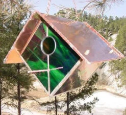 Copper-Stained Glass Birdhouse -Koziol Houses Shop BHGW EMRLD2 HS 8354ebb9 a77f 471e 97d2 7039725dfa19