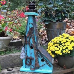 Barn Wood Birdhouse- Vintage Insulator Series -Koziol Houses Shop Barn Wood Birdhouse Glass Insulator 4