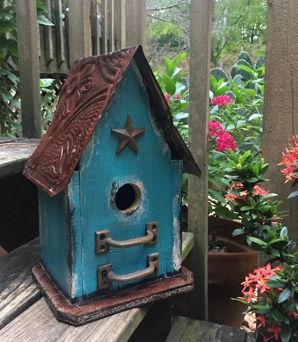 Barn Wood & Tin Rustic Birdhouses 4 Barn Wood & Tin Rustic Birdhouses - Image 2