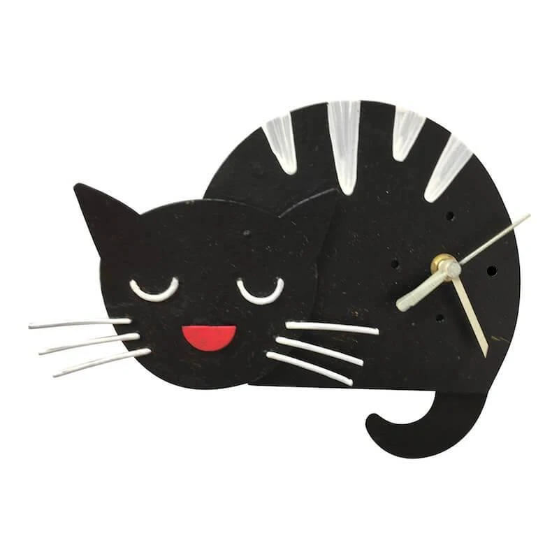 Black Sleepy Cat Pendulum Clock 3 Black Sleepy Cat Pendulum Clock