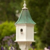 Copper Roof Birdhouse 28x12- 3 Perches -Koziol Houses Shop Copper Roof Birdhouse 3 perches Patina