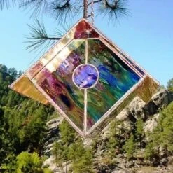 Copper-Stained Glass Birdhouse -Koziol Houses Shop Copper Stained Glass Birdhouse Grape