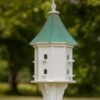 Copper Roof Dovecote Birdhouse 36x14 Slope- 8 Perches -Koziol Houses Shop Copper Roof Dovecote Birdhouse 36x14 Slope 8 Perches Patina