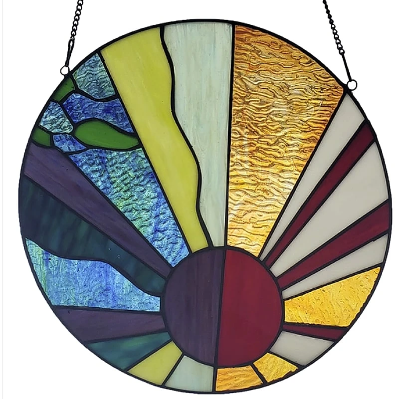 Earth Elements Stained Glass Panel 3 Earth Elements Stained Glass Panel