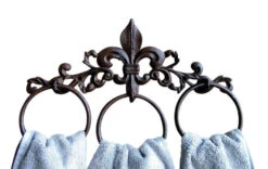Fleur De Lis Iron Towel Rack