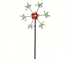 Hummingbirds Solar Kinetic Garden Spinner -Koziol Houses Shop Flying hummingbirds garden stake
