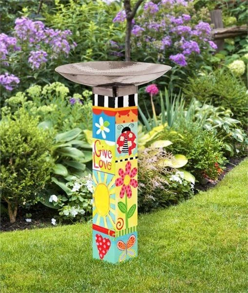 Folk Garden Tall Bird Bath 4 Folk Garden Tall Bird Bath - Image 2