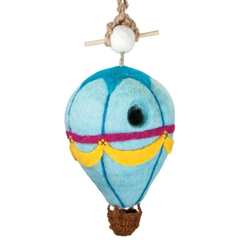 Felted Wool Birdhouse-Hot Air Balloon 3 Felted Wool Birdhouse-Hot Air Balloon