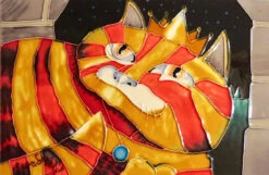 Ceramic Art Tile-King Fat Cat 8x12