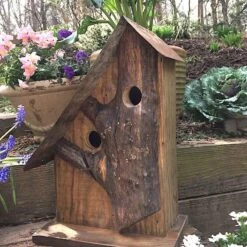 Rustic Log Front Birdhouses- 2 Sizes -Koziol Houses Shop Log Front Birdhouse 7