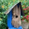 Rustic Log Front Birdhouses- 2 Sizes -Koziol Houses Shop Log Front Birdhouse Blue Med