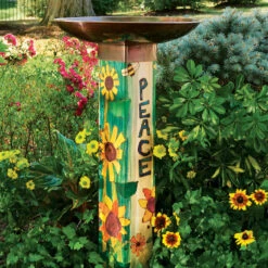 Peace Pedestal Bird Bath- Retired Design -Koziol Houses Shop Peace Bird Bath in garden