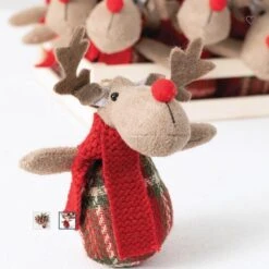 12 Reindeer Ornaments In Wood Crate -Koziol Houses Shop Reindeer ornament detail