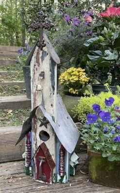 Rustic Church Birdhouses- Medium -Koziol Houses Shop Rustic Church Birdhouse 10