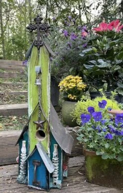 Rustic Church Birdhouses- Medium -Koziol Houses Shop Rustic Church Birdhouse 11