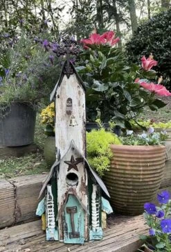 Rustic Church Birdhouses- Medium -Koziol Houses Shop Rustic Church Birdhouse 2