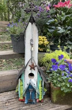 Rustic Church Birdhouses- Medium -Koziol Houses Shop Rustic Church Birdhouse 4