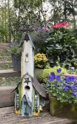 Rustic Church Birdhouses- Medium -Koziol Houses Shop Rustic Church Birdhouse 6