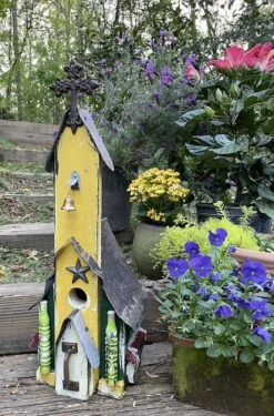 Rustic Church Birdhouses- Medium -Koziol Houses Shop Rustic Church Birdhouse 8