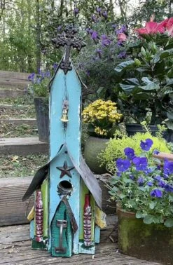 Rustic Church Birdhouses- Medium -Koziol Houses Shop Rustic Church Birdhouse 9