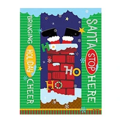 Holiday Garden Art Poles 20-inch -Koziol Houses Shop Santa Stops Here Art Pole Detail