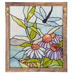 Stained Glass Dragonfly Panel -Koziol Houses Shop Stained Glass Panel Hanger Detail