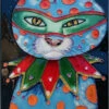 Mardi Gras Cat Art Tile 8x12 1 Mardi Gras Cat Art Tile 8x12 -Koziol Houses Shop TC CAT MARDIS GRAS