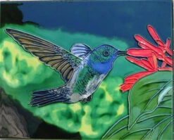 Ceramic Art Tile-Hummingbird 8x10