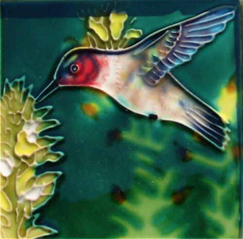 Ceramic Art Tile-Hummingbird 4x4 3 Ceramic Art Tile-Hummingbird 4x4