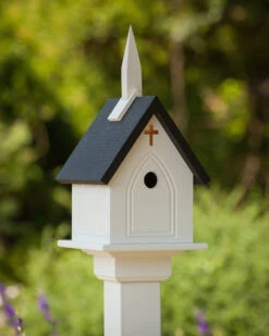 Church Birdhouse Vinyl/PVC -Koziol Houses Shop VINYL CHURCH Birdhouse BLACK
