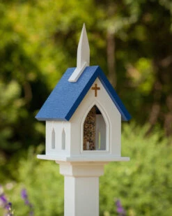Church Bird Feeder Vinyl/PVC -Koziol Houses Shop Vinyl CHURCH Birdfeeder BLUE