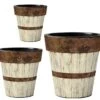 Wood Plank Vinyl Planters-Set/3 -Koziol Houses Shop Wood Plank Vinyl Planter Set 3