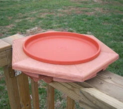 Wooden Deck-Mount Bird Bath -Koziol Houses Shop Wooden deck mount bird bath