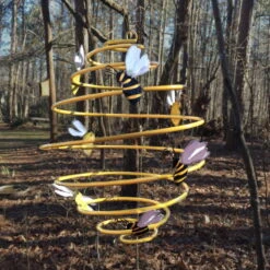 Nesting Materials With Large Bee Spinner -Koziol Houses Shop bee spinner garden decor