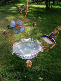 Hanging Dish Feeder/Mini Bath Stained Glass -Koziol Houses Shop bluebird1 693bc267 38c9 467c 9699 bd4037d45e46