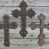 Cast Iron Crosses-Set Of 3 Dark With Verde Accents -Koziol Houses Shop browncross deck