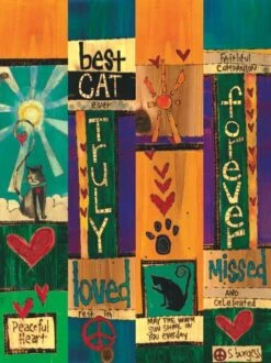 20" Vinyl Art Poles - 7 Designs -Koziol Houses Shop cat memorial art pole detail