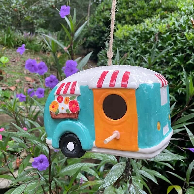 Ceramic Camper Birdhouse 3 Ceramic Camper Birdhouse
