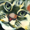 Close-Up Ceramic Cat Tile-2 Sizes 2 Close-Up Ceramic Cat Tile-2 Sizes -Koziol Houses Shop ceramic tile Cat Face 12x12 1