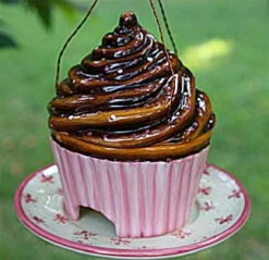 Ceramic Cupcake Bird Feeder -Koziol Houses Shop choc.feeder smll