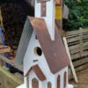 Church Birdhouse In Barn Wood & Vintage Tin -Koziol Houses Shop church birdhouse barnwood and tin