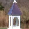 Copper Roof Bird Feeder Post-Mount - 28x8 -Koziol Houses Shop copper roof bird feeder vinyl pvc 28x8 1